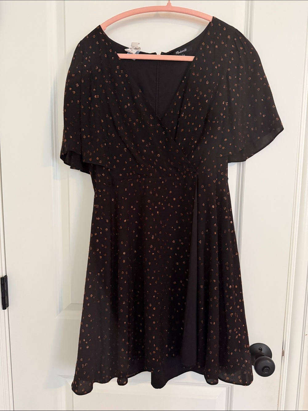 Madewell Black Dress with Brown Floral Print